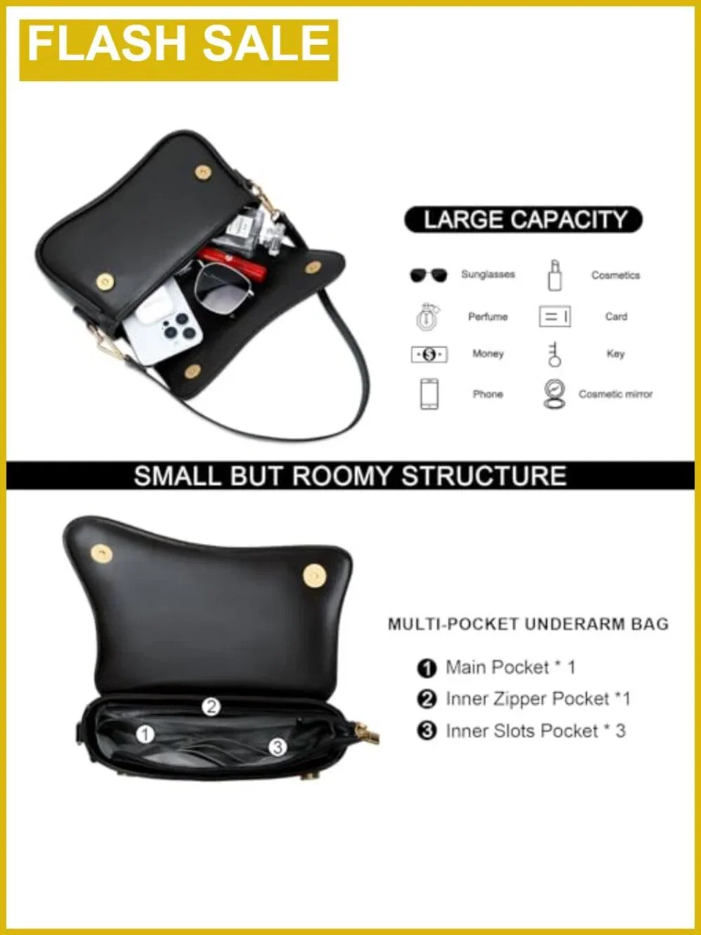 Women's Hobo Shoulder Bag Faux Leather Clutch Purse with Chain Strap